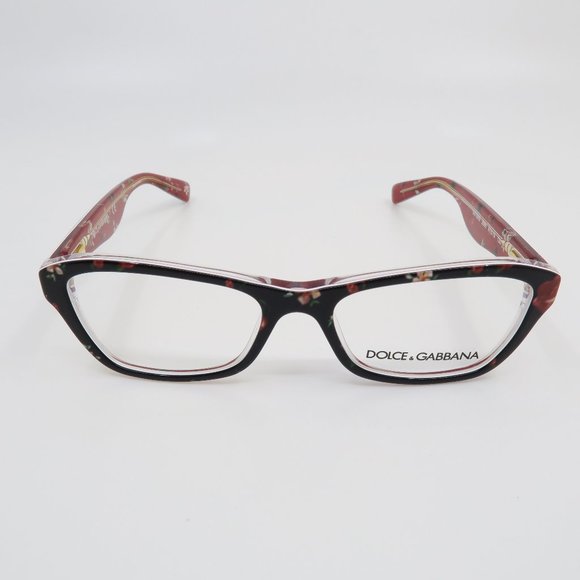 Dolce & Gabbana DG 3202 2986 47mm Black & Flowers Girl's Rectangular Glasses. - Picture 2 of 8